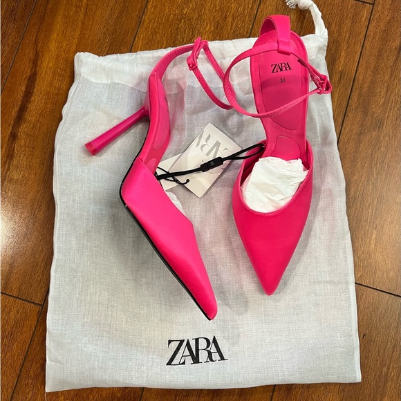 Zara Neon Pink High Heels - Picture 16 of 16